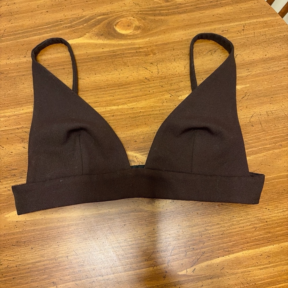 Zara Dark Brown Bralette Crop Top